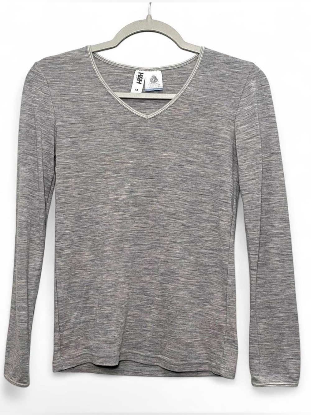 H&H Merino Wool Base Layer Long Sleeve V-Neck Top Women Small Layer Performance